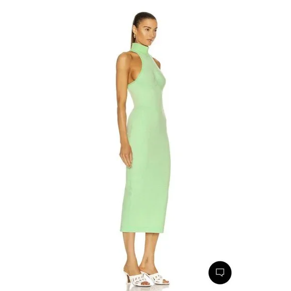 Noam Martinique Dress Lime Green Bodycon Zipper M NWT $260 - Picture 3 of 9